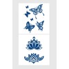 GZX059 060 Temporary Butterfly Tattoo Lotus Flowers Tattoo Semi-Permanent Tattoo