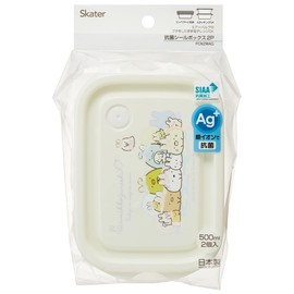 Skater FCN2WAG-A Sealing Container, Sumikko Gurashi, Rabbit Rice Bowl, 16.9 fl oz (500 ml), 2P, Antibacterial, Storage Container, Side Dish Container, Made in Japan