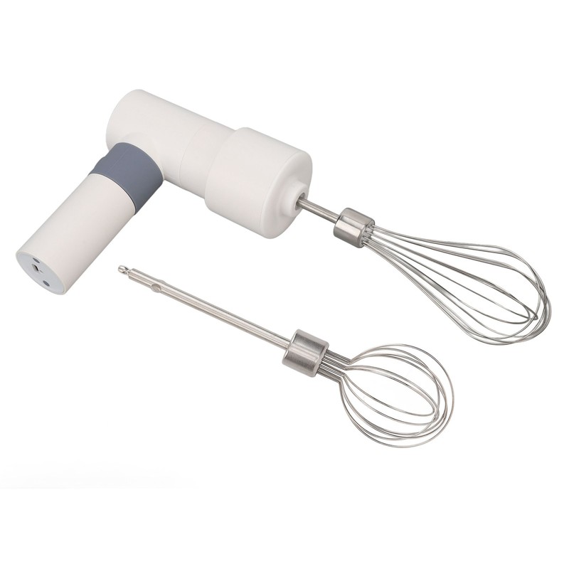 Electric Hand Mixer Warm White Cordless Rechargeable 2000mAh Battery Stainless