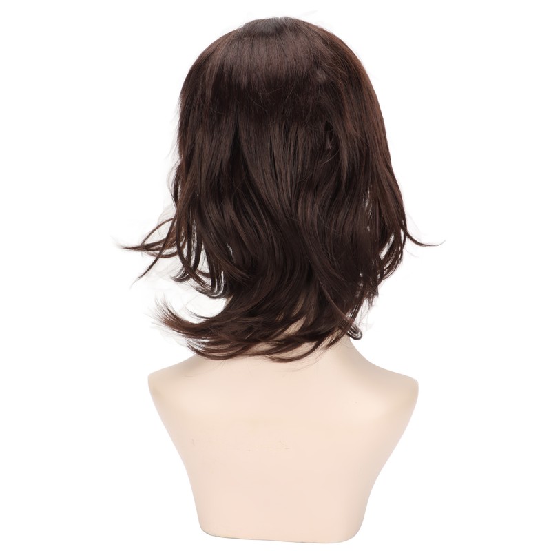 Men Wig Short Brown Straight Breathable Inner Mesh Soft Fluffy