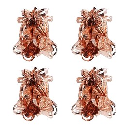 Foil Ceiling Decorations Rose Gold Christmas 2 Tone - Set 4 30cm Bells Christmas Decorations