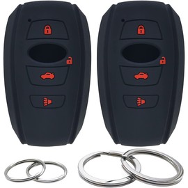 GFDesign 2 Pcs Silicone 4 Buttons Key Fob Cover Remote Case Keyless Rubber Protector Holder Compatible with Subaru Ascent BRZ Crosstrek Forester Impreza Legacy Outback WRX STI XV Crosstrek
