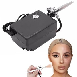 Kit de máquina de maquillaje con aerógrafo con compresor de aire de 0,4 mm agujas y boquilla pistola de pulverización de aire para maquillaje, belleza, cosmética, cuidado de la piel, manicura de cejas