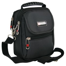 Bag Street International Small Black Shoulder Bag for Men with Multiple Compartments