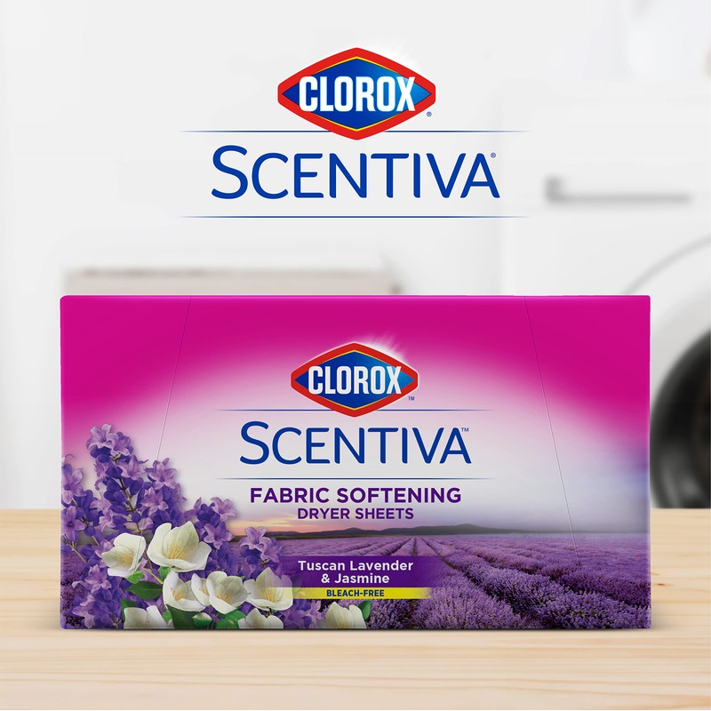Clorox Scentiva Fabric Softener Dryer Sheets, Tuscan Lavender & Jasmine