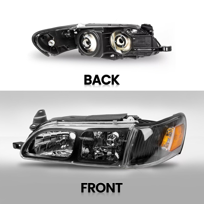 YLT AUTO 4PCS Black Clear Headlights and Corner Lamp Compatible