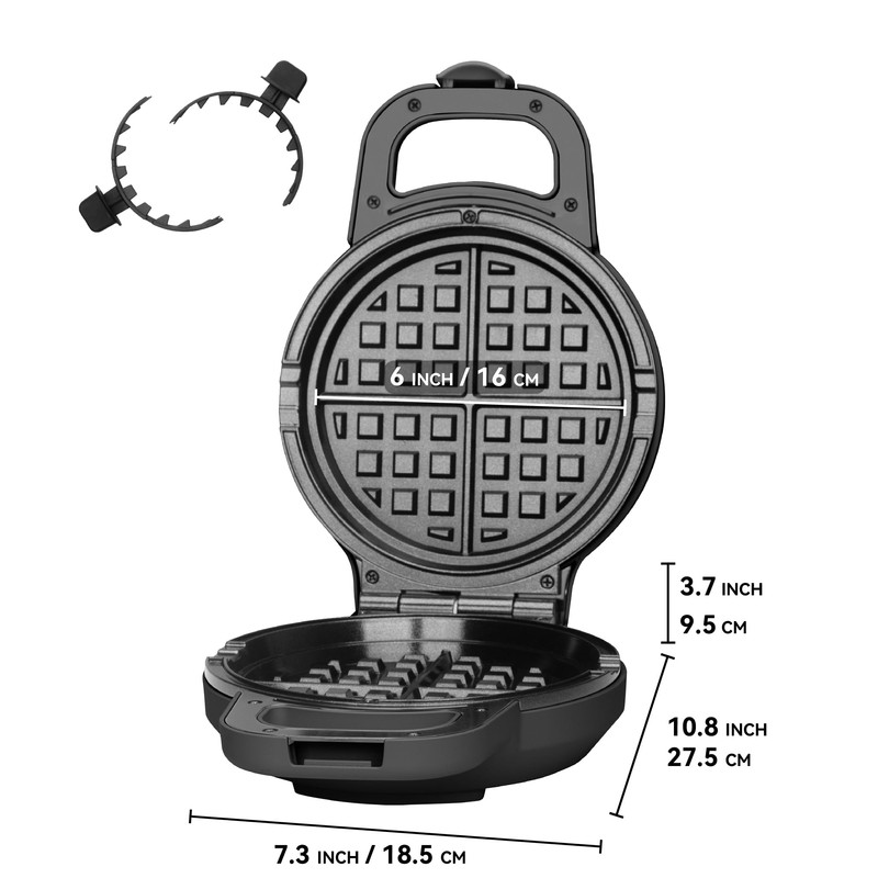 SugarWhisk 6" Stuffed Waffle Maker Rotating, Flip Waffles Maker Machine