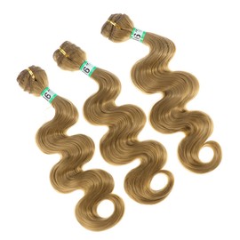 Beavorty Synthetic Hair Extensions 3 Piece Body Wave Hair Bundles Human Hair Weave Wave Weft 16 Length