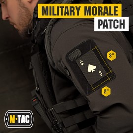 M-Tac Ace of Spades - Tarjeta de muerte - Parche táctico de moral para equipo militar - Parches del ejército para ropa, chaquetas, mochilas, sombreros, parches de gancho y bucle de combate