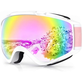 Findway Ski Goggles, Snow Snowboard Goggles for men Women Youth, Revo Pink