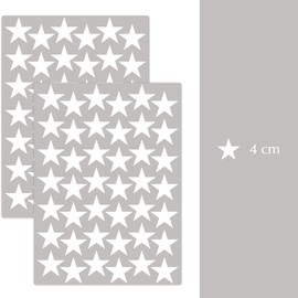 PREMYO Set of 70 Star Wall Stickers Kids - Nursery Decor Easy to Apply - Decals for Bedrooms for Girls Boys White