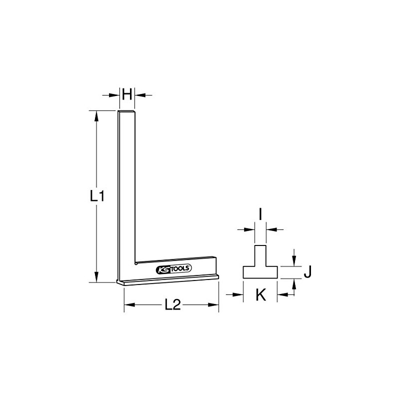 KS Tools 300.0210 Try Square 100 mm