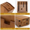 6 Slots Kitchen Knife Holder for Countertop, Brown Kitchen Knife