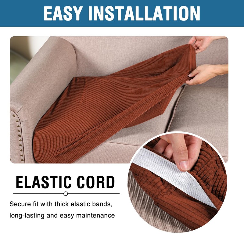 H.VERSAILTEX Super Stretch Individual Seat Cushion Covers - Sofa &