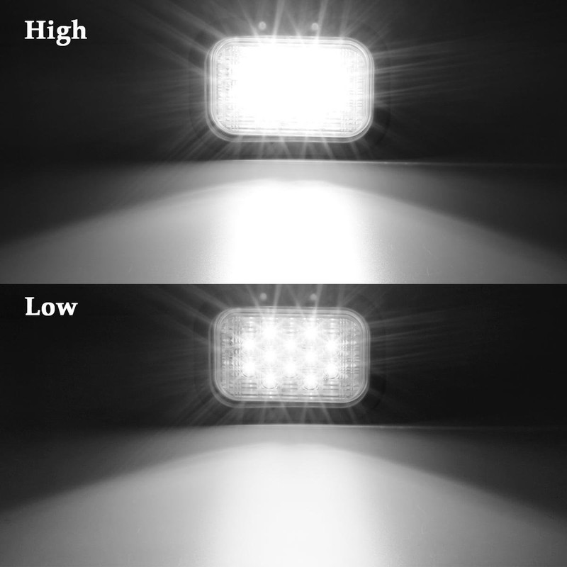 Partsam 6Pcs 5x3 Rectangle Stop/Turn/Tail & Backup/Reverse Truck Trailer Hitch