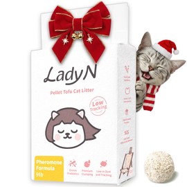 Lady N Cat Attract Tofu Litter – Natural Attractant Formula for Litter Box Training, Calming Pheromone for Multi-Cat Homes, Classic Pellet Shape for Standard Litter Box 9lb