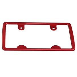 POSH 500193-02-10 Motorcycle Aluminum License Frame, Large, For 4.5 fl oz (126 cc) or above, Red