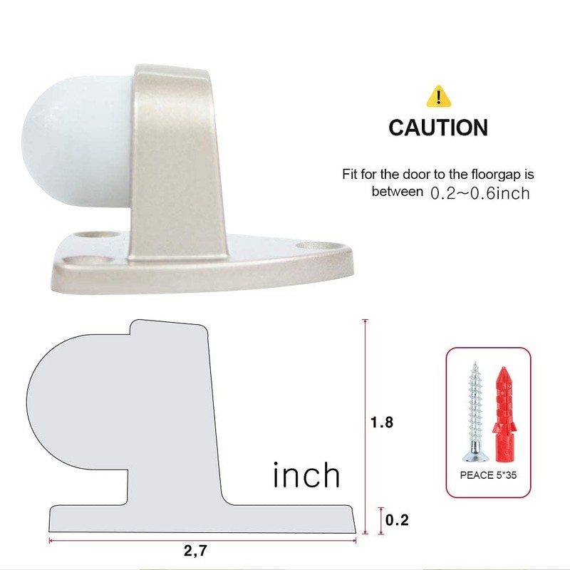 CG PLUS Floor Door Stopper with Rubber pad 2pack, Circle