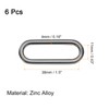 sourcing map 6 Pcs Metal Oval Ring, 1" Flat Oval
