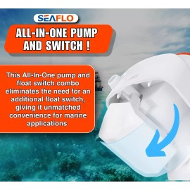 SEAFLO 12V 750 GPH Automatic Bilge Pump with Float Switch Compact Marine Water Pump