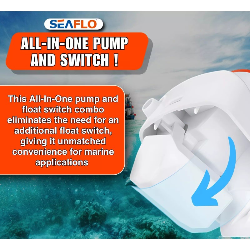 SEAFLO 12V 750 GPH Automatic Bilge Pump with Float Switch