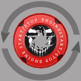 Car Start Stop Button Cover, Skull Pattern Car Metal Engine Switch Ignition Button Cover Universal Ignition Switch Start Button Protective Cover Ring Start Stop Engine Rotating Protective Sticker