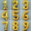 Ponmoo Balloons, Numbers 10, Gold, Giant Number 0, 1, 2,