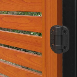 Safetech Hardware Self Closing Gate Hinges, Self-Aligning Pool & Outdoor Hinges Heavy Duty Adjustable Tension Gate Hinges for Any Square Post Metal, Wood & Vinyl Gates up to 40kgs (TopKlik SHG-90L)