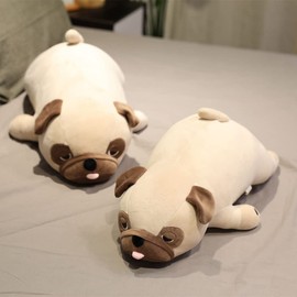 YUZHINUO New Big Size New Cute Animal Kawaii Pug Dog Plush Toys Sleep Pillow Kids Birthday Gift Child Girl Xmas Valentine's (Brown,27 inch)