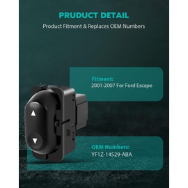 SCITOO Power Window Switch 2001-2007 for Ford Escape Power Window Control Rear Driver or Passenger Side 2001-2007 for Ford Escap Front Right and Rear Window Lift Switch YF1Z-14529-ABA