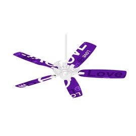 Love and Peace Purple - Ceiling Fan Skin Kit fits most 42 inch fans (FAN and BLADES SOLD SEPARATELY)
