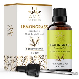 AVD Organics Lemongrass Essential Oil 30ml | 100% Pure and Natural | Therapeutic Grade Essential Oil for Aromatherapy and Skincare | 1 fl. Oz
