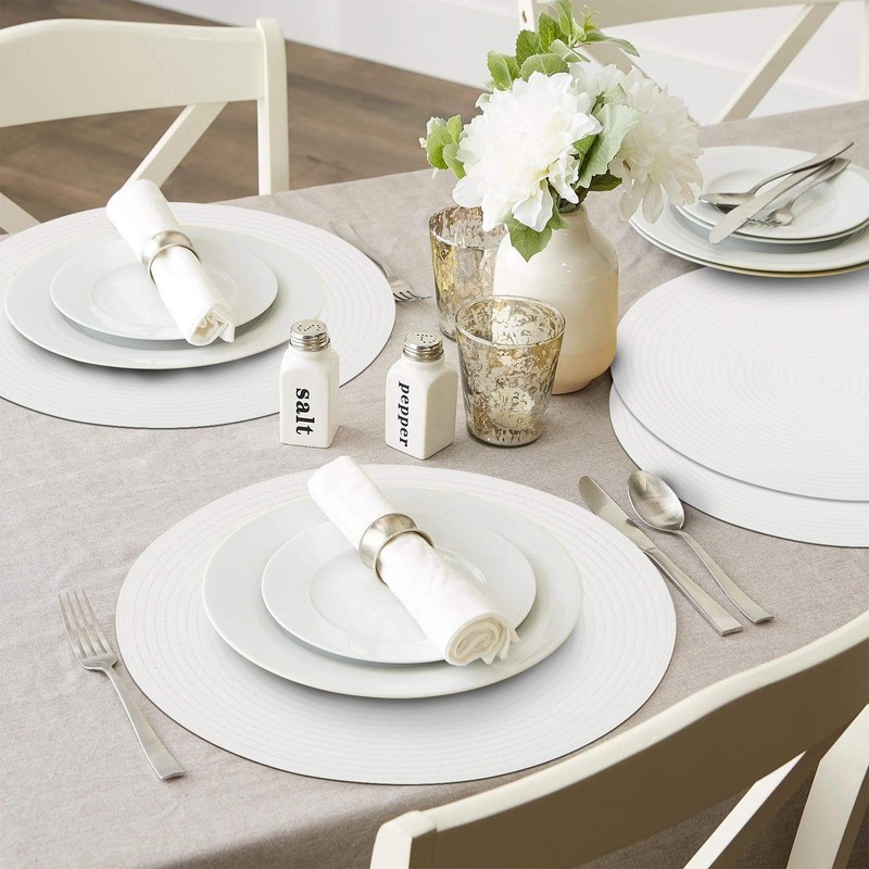 SHACOS Round Braided Placemats Set of 6 Round Table Mats