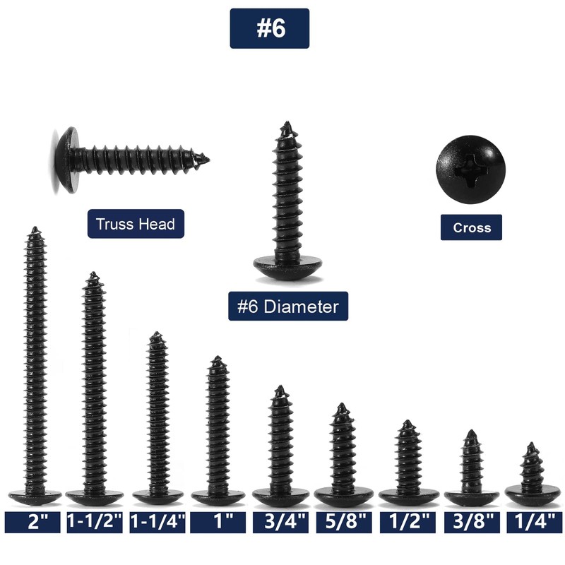 #6 x 2 Wood Screw 100Pcs Truss Head Phillips 18-8