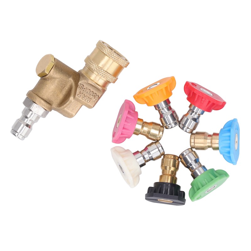 7PCS Pressure Washer Nozzle Tips with Coupler 1/4in Quick Interface