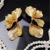 Statement Earrings for Women Gold Flower Petal Leaf Earrings Trendy