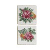 C&F Home Victorian Christmas Coaster Petit Point Coaster White