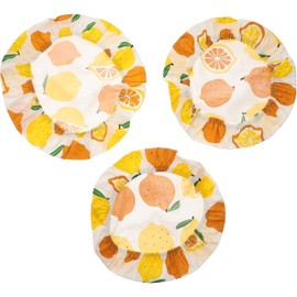 Juego de Tapas Elásticas para Recipientes de Alimentos, Funda Reutilizable de Tela para Conservación, Cubiertas para Cuencos en Colores Limón, Tamaños Grande, Mediano y Pequeño,