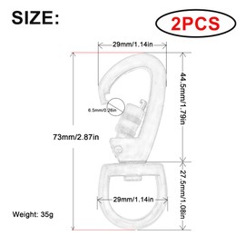 Hook with Swivel Joint for Dog Collar, Pack of 2 Rotating Carabiner Hooks with Screw Closure, Robust Swivel Snap Carabiner, Multi-Purpose Rotating Carabiner for Dog Lead, Mountaineering, Key Ring