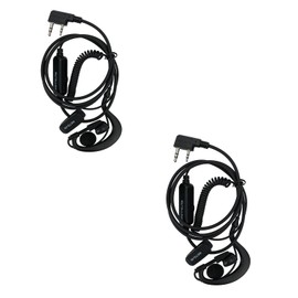 Retevis Walkie Talkie Earpiece, 2 Pin G-type Headset with Coil Compatible with RT24 RT28 RT22 RT622 RT27 RT617 RT618 RT619 BaoFeng BF-888S BF-88E, 2 Way Radio Volume Adjust Knob(2 pcs)