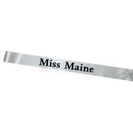 Miss Chose your State across the body pageant sash with adjustable pin closure with Tiara ! (Miss Maine)