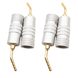 WANGCL 4 x Gold Plated 2mm Banana Plugs Screw Type Audio Speaker Pin Connector Cable Connector Adapter