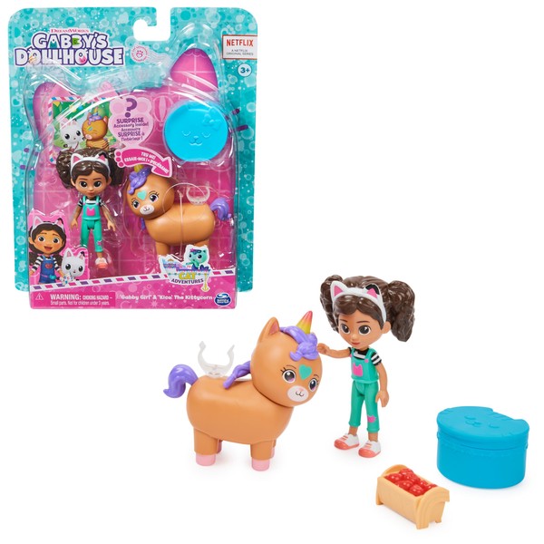 Gabby's Dollhouse, Cat-tivity Set - Kittycorn Horse - Set with Gabby and Kico the Rainbow Unicorn, Suitable for Children from 3 Years