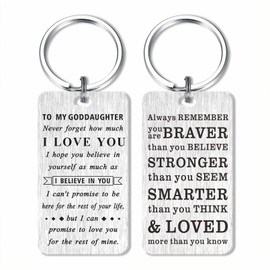 MOQIYXL Goddaughter Christmas Gifts Keyring, Goddaughter Gifts for Women Girls On Christening Birthday Christmas Card Gifts