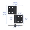 3.5 inch Lift Off Hinge 6 Pack Black Door Hinges