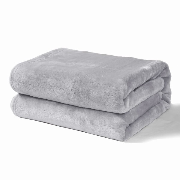 Exclusivo Mezcla Soft Fleece Baby Blanket for Toddler, Swaddle Blankets for Crib Bedding, Nursery and Security (40x50 inches, Light Grey)