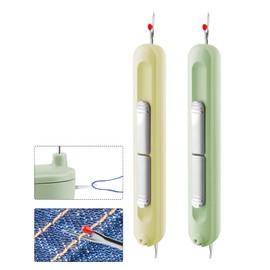 Needle Threaders, 2 in 1 Plug-in Needle Threader Seam Ripper Tool, Automatic Stretchable Seam Rippers for Sewing, Hand Quilling Supplies,Embroidery Stitch Removal(Green/Yellow)