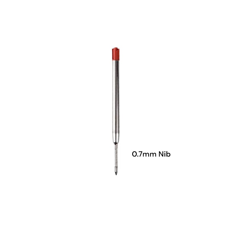 12x Red Parker Compatible Ballpoint Pen Refills, Medium Tip (0.7mm)