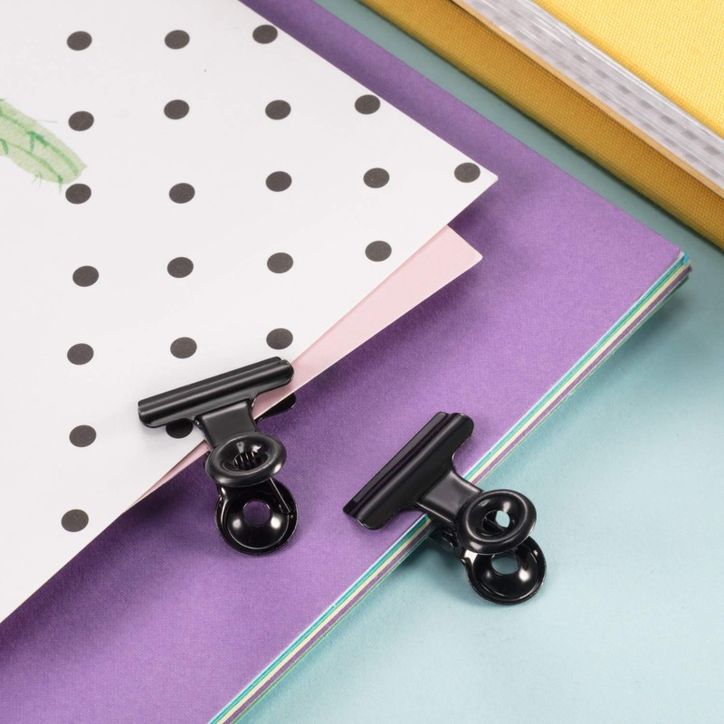 40 Pack Metal Clips 0.87 Inch Small Bull Binder Paper