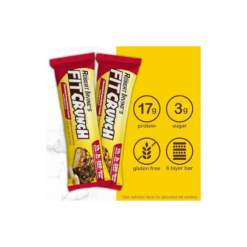 FITCRUNCH Protein Bars, Snack Size Value Pack, Gluten Free, Made